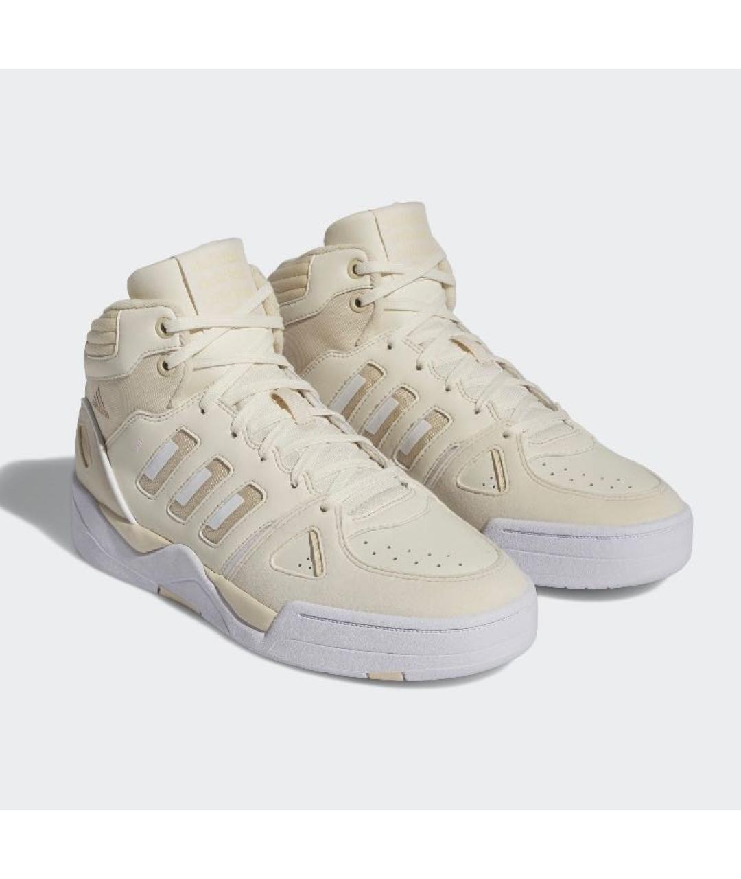 ADIDAS Бежевые кожаные высокие кроссовки / кеды, фото 4