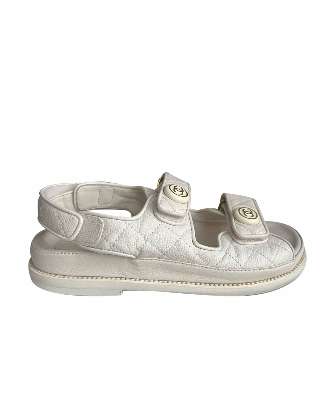 CHANEL PRE-OWNED Белые кожаные сандалии, фото 1