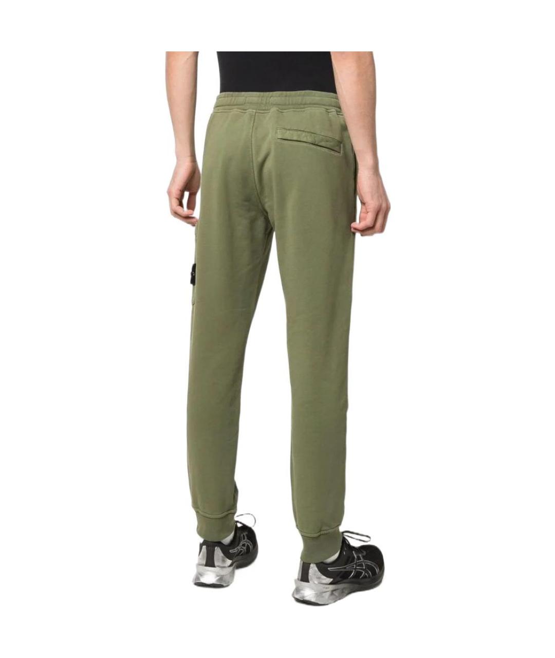 STONE ISLAND Зеленые хлопковые брюки чинос, фото 4