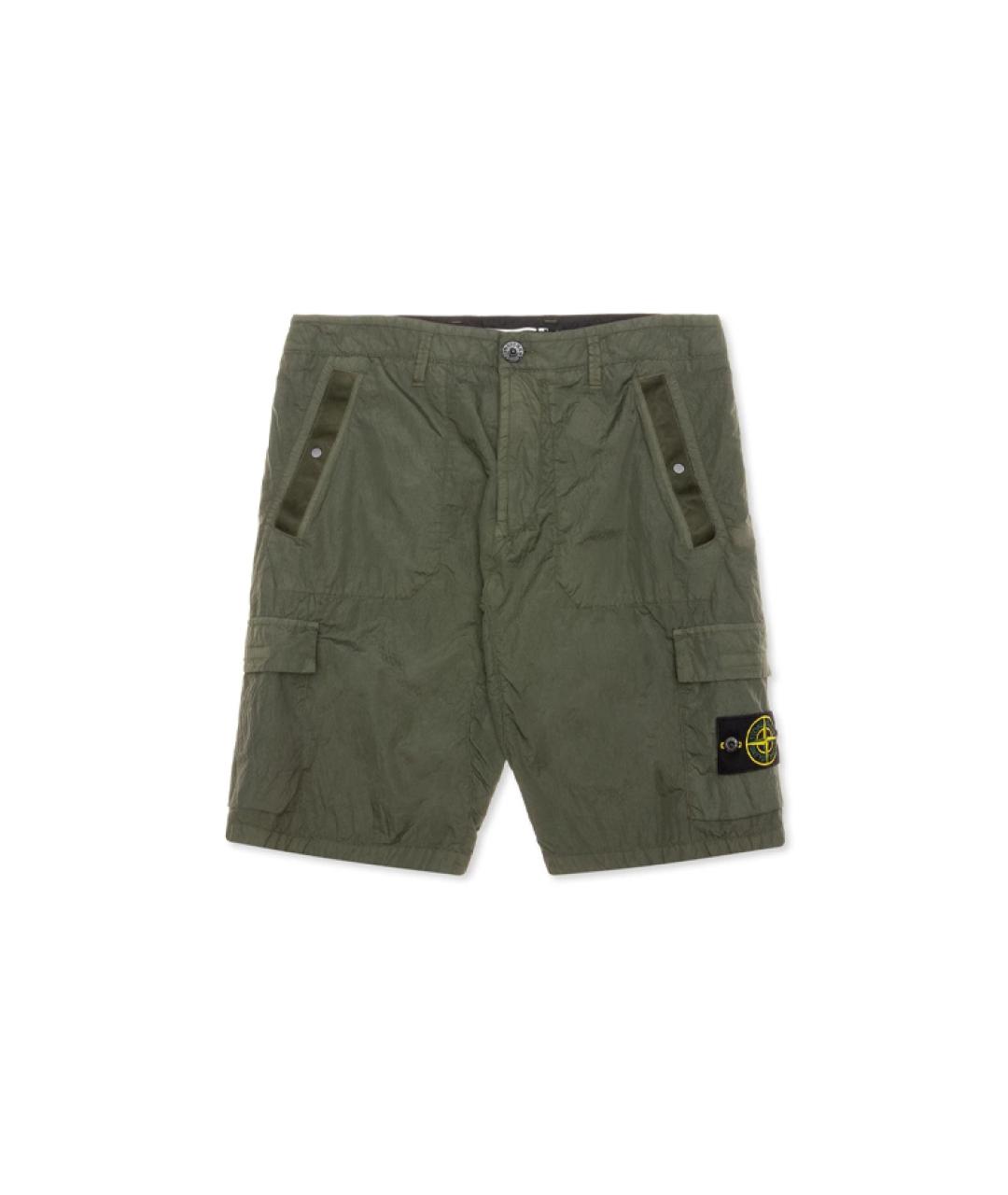 STONE ISLAND Зеленые полиэстеровые шорты, фото 1