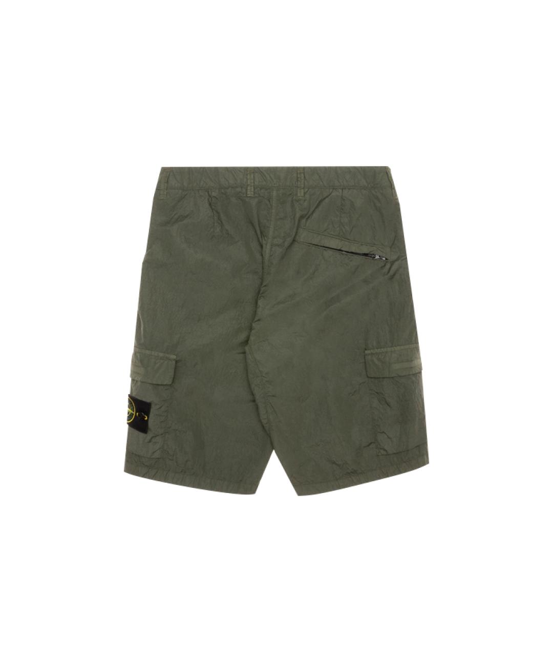 STONE ISLAND Зеленые полиэстеровые шорты, фото 2