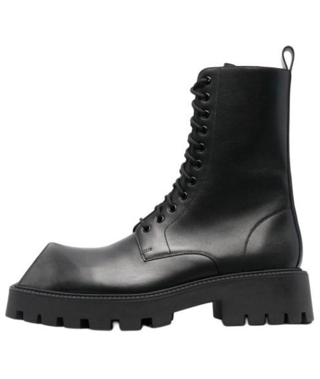 BALENCIAGA Черные кожаные высокие ботинки, фото 2