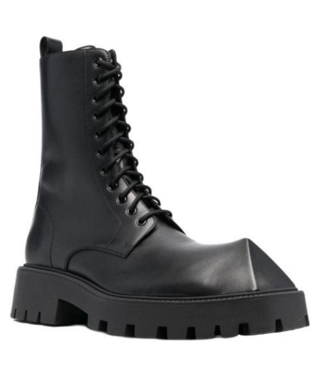 BALENCIAGA Черные кожаные высокие ботинки, фото 3