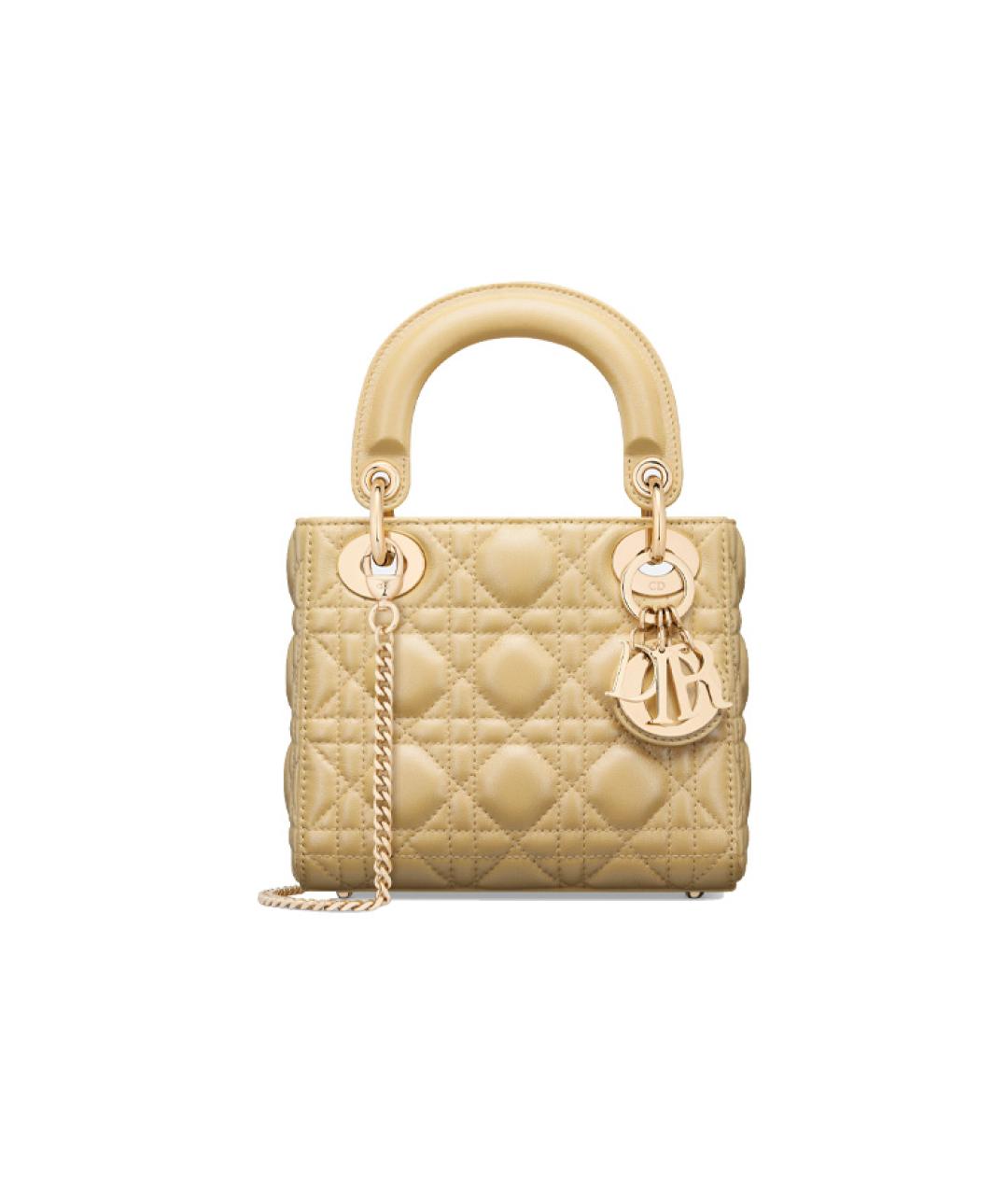CHRISTIAN DIOR Бежевая кожаная сумка через плечо, фото 8