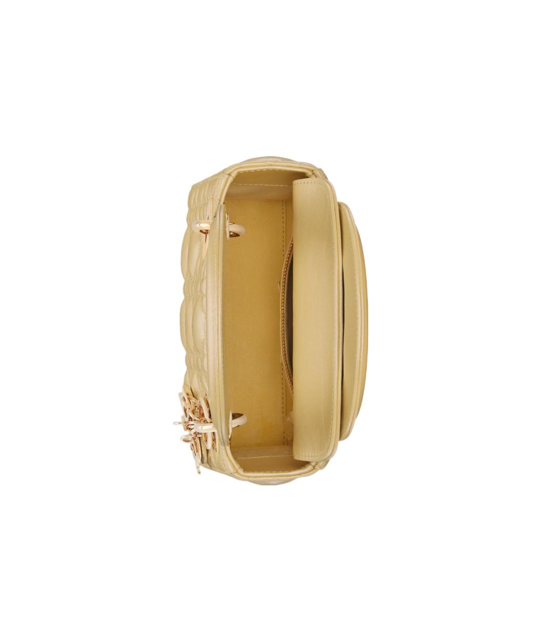 CHRISTIAN DIOR Бежевая кожаная сумка через плечо, фото 5