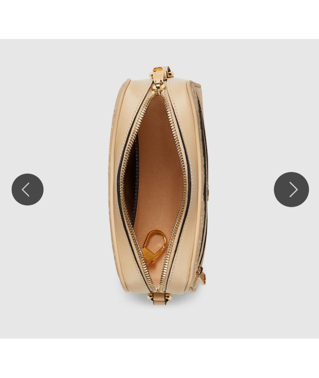 GUCCI Бежевая жаккардовая сумка через плечо, фото 3