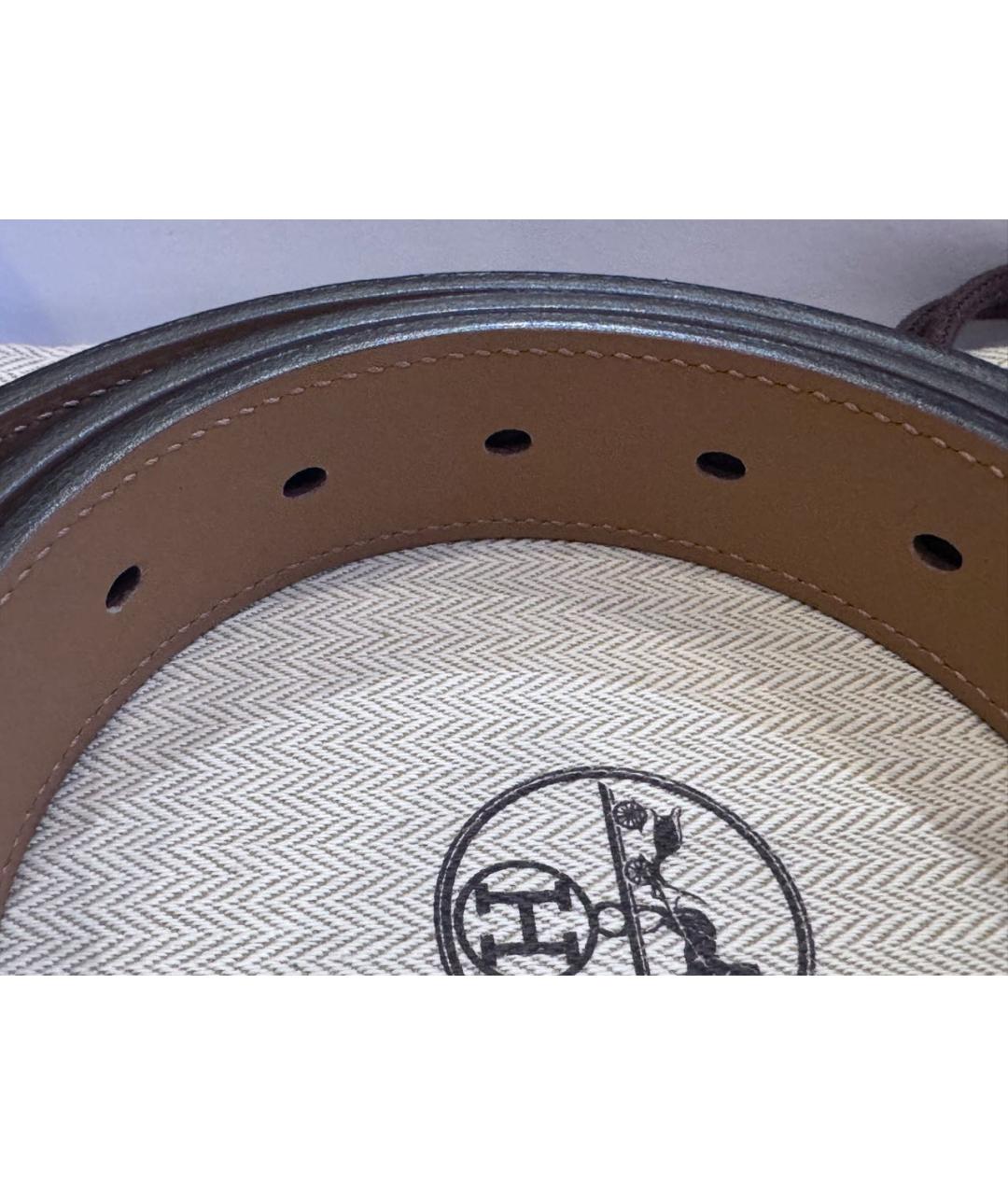 HERMES Черный кожаный ремень, фото 6