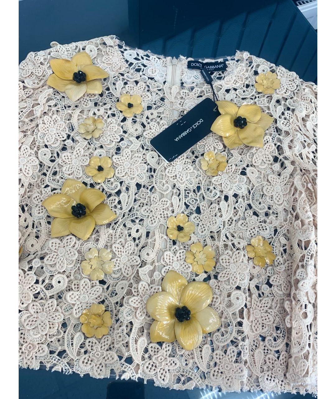 DOLCE&GABBANA Бежевая хлопковая блузы, фото 5