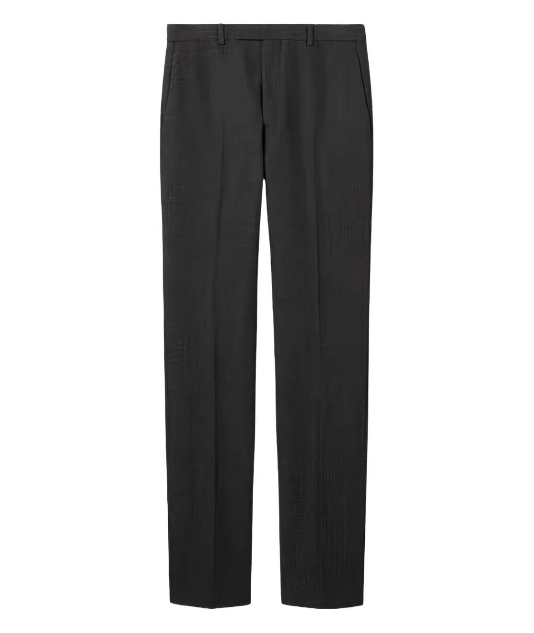 GUCCI Серые шерстяные повседневные брюки, фото 1