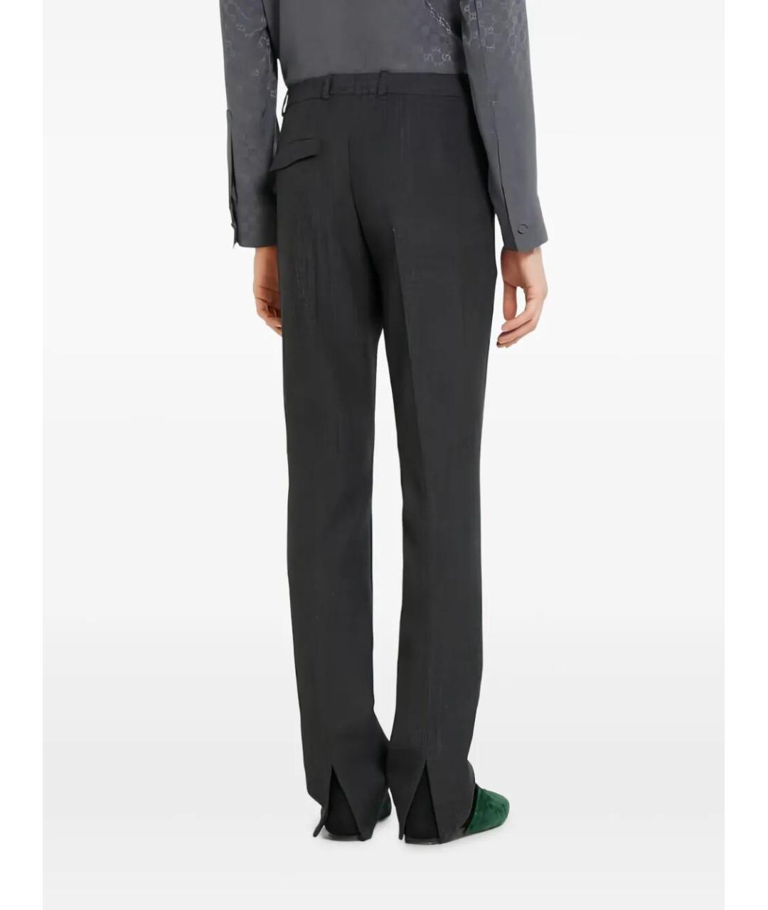 GUCCI Серые шерстяные повседневные брюки, фото 2