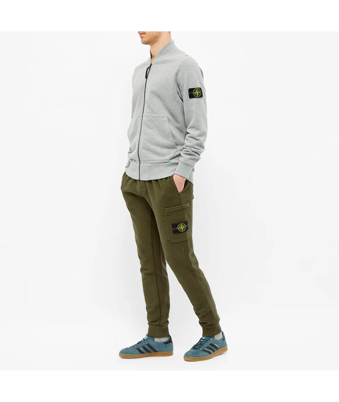 STONE ISLAND Зеленые брюки чинос, фото 2