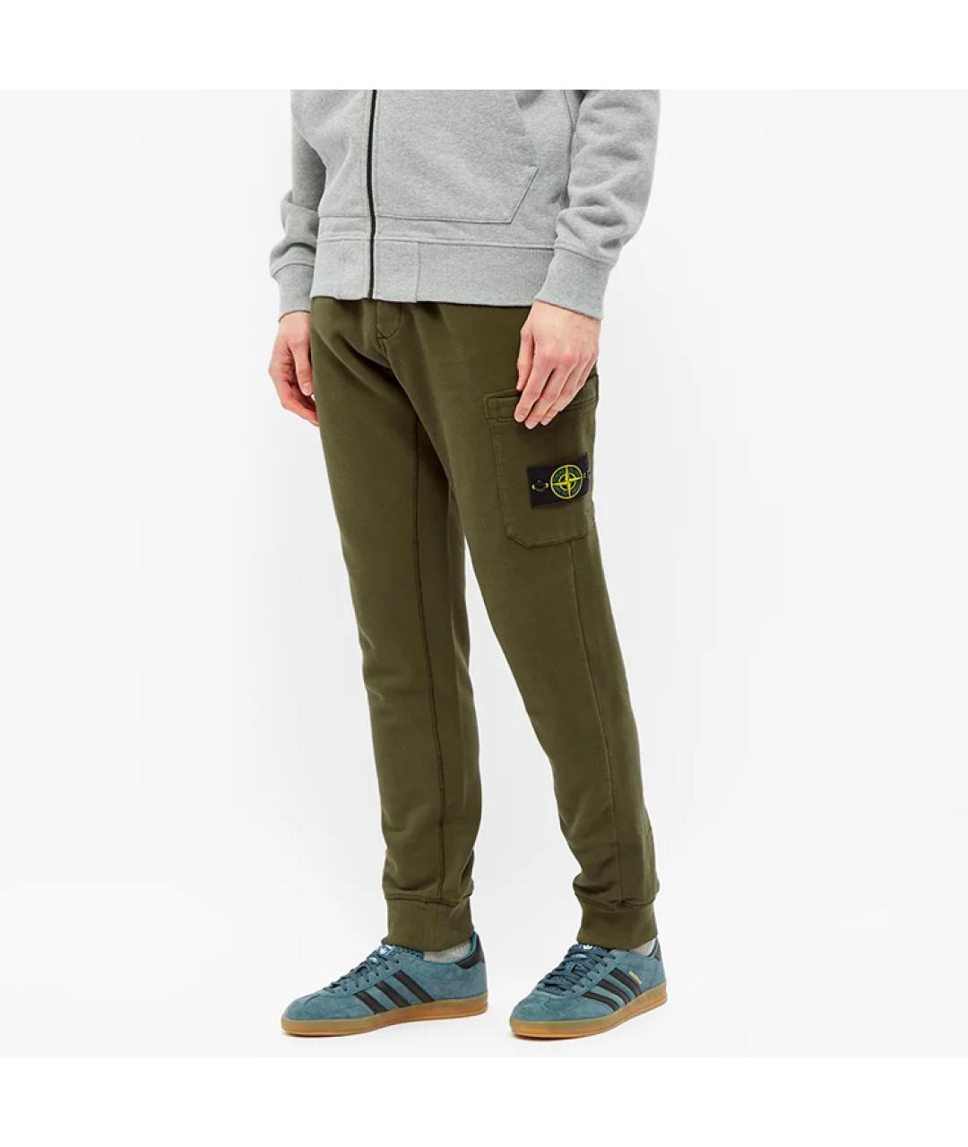 STONE ISLAND Зеленые брюки чинос, фото 4