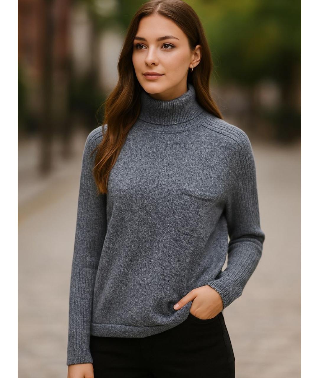 CHANEL Серая кашемировая водолазка, фото 2