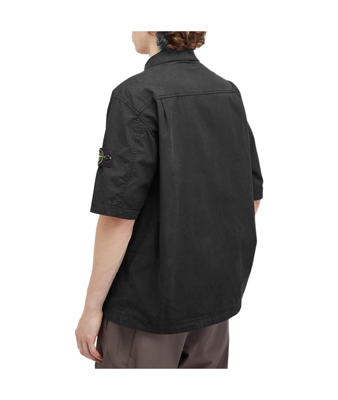 STONE ISLAND Черная хлопковая рубашка, фото 3