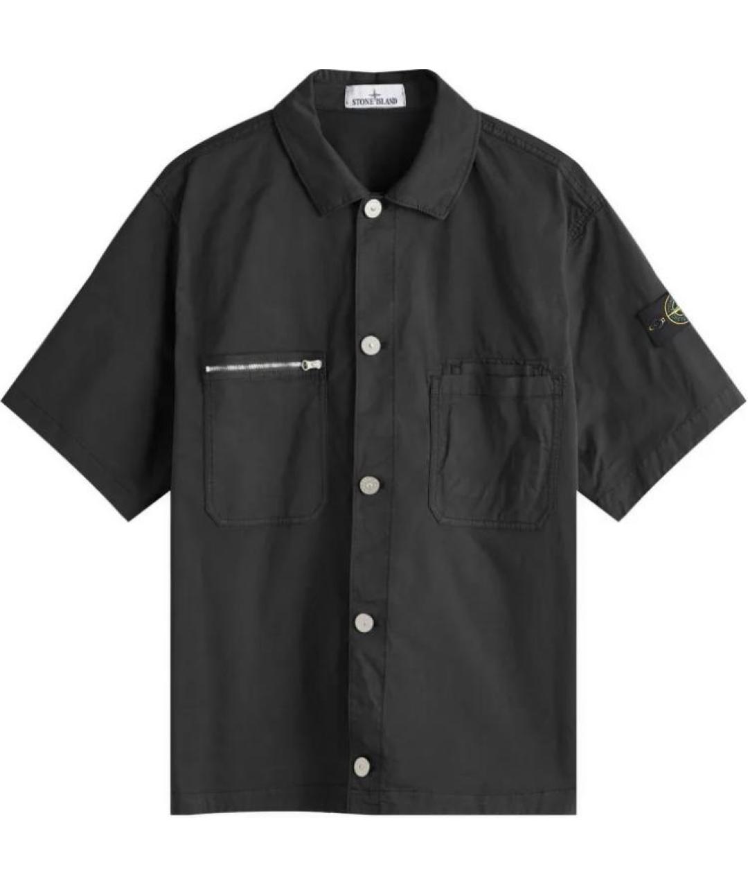 STONE ISLAND Черная хлопковая рубашка, фото 1