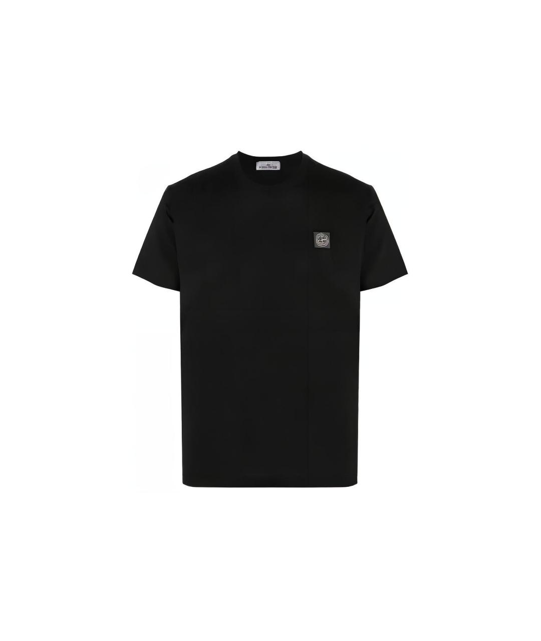 STONE ISLAND Черная хлопковая футболка, фото 1