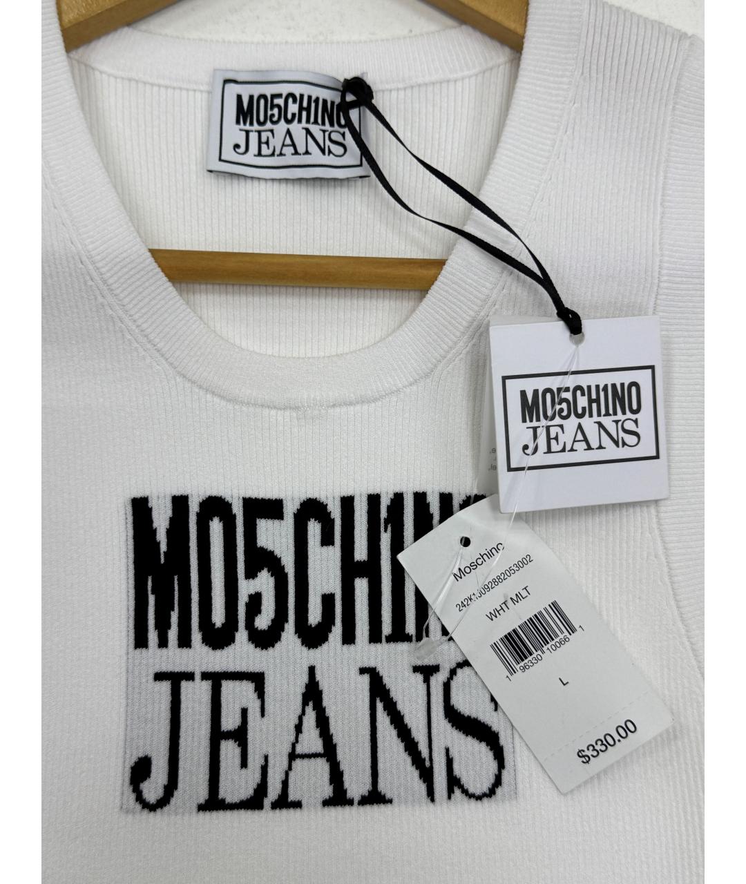 MOSCHINO Белая вискозная майка, фото 5