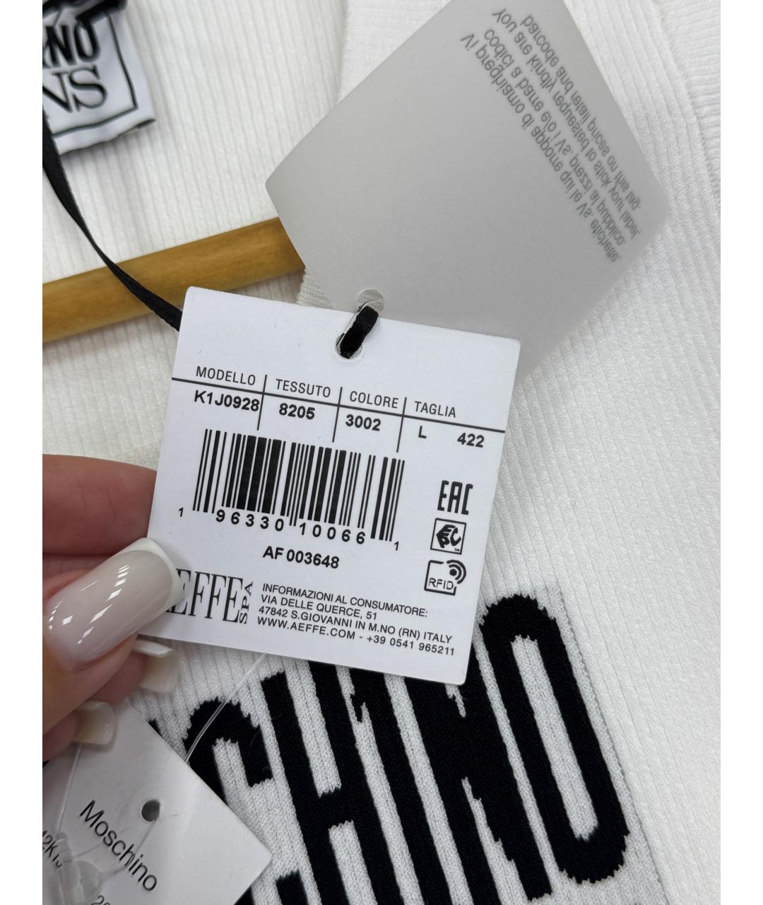 MOSCHINO Белая вискозная майка, фото 6