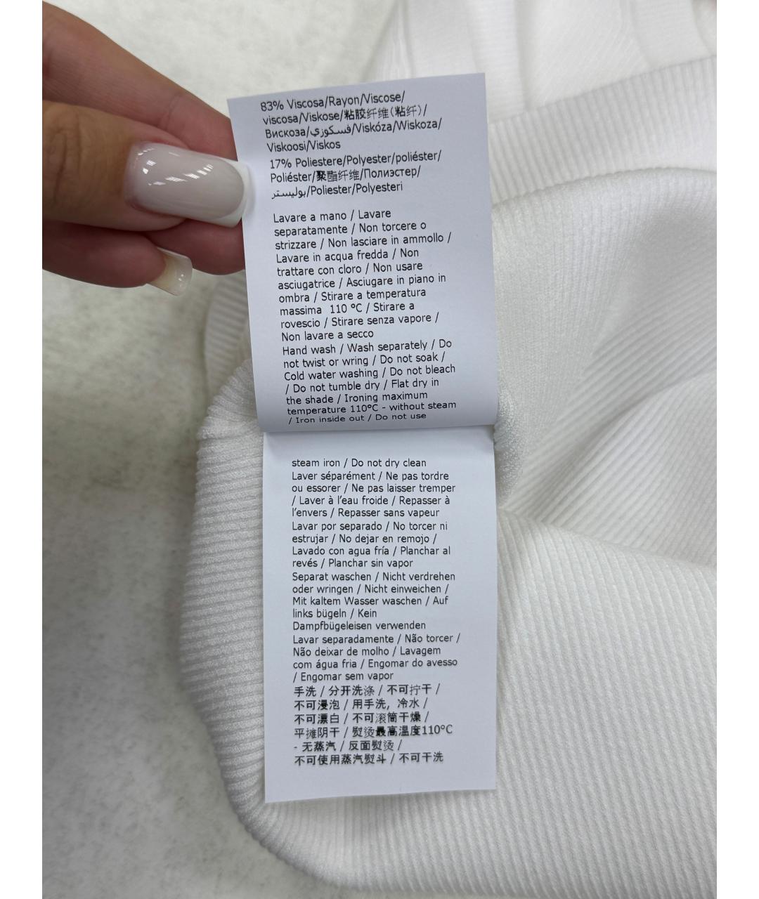 MOSCHINO Белая вискозная майка, фото 8