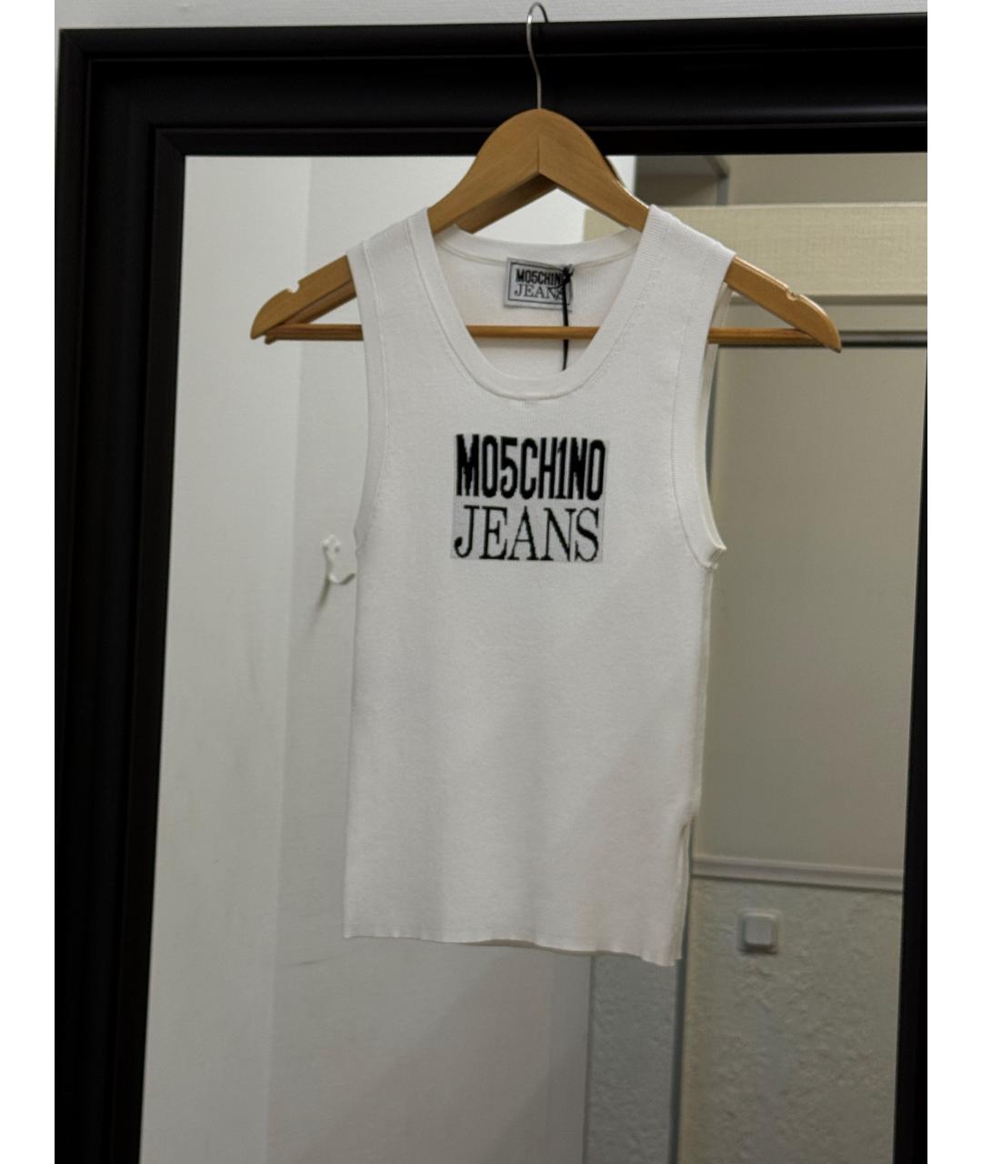 MOSCHINO Белая вискозная майка, фото 2