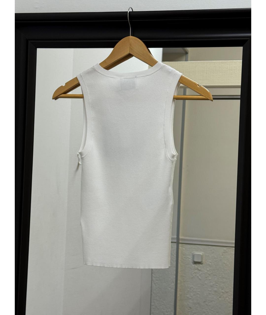 MOSCHINO Белая вискозная майка, фото 4