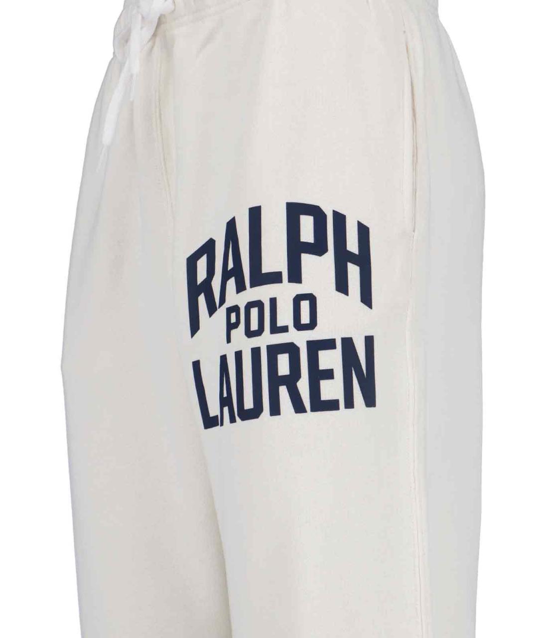 POLO RALPH LAUREN Белые хлопковые прямые брюки, фото 3