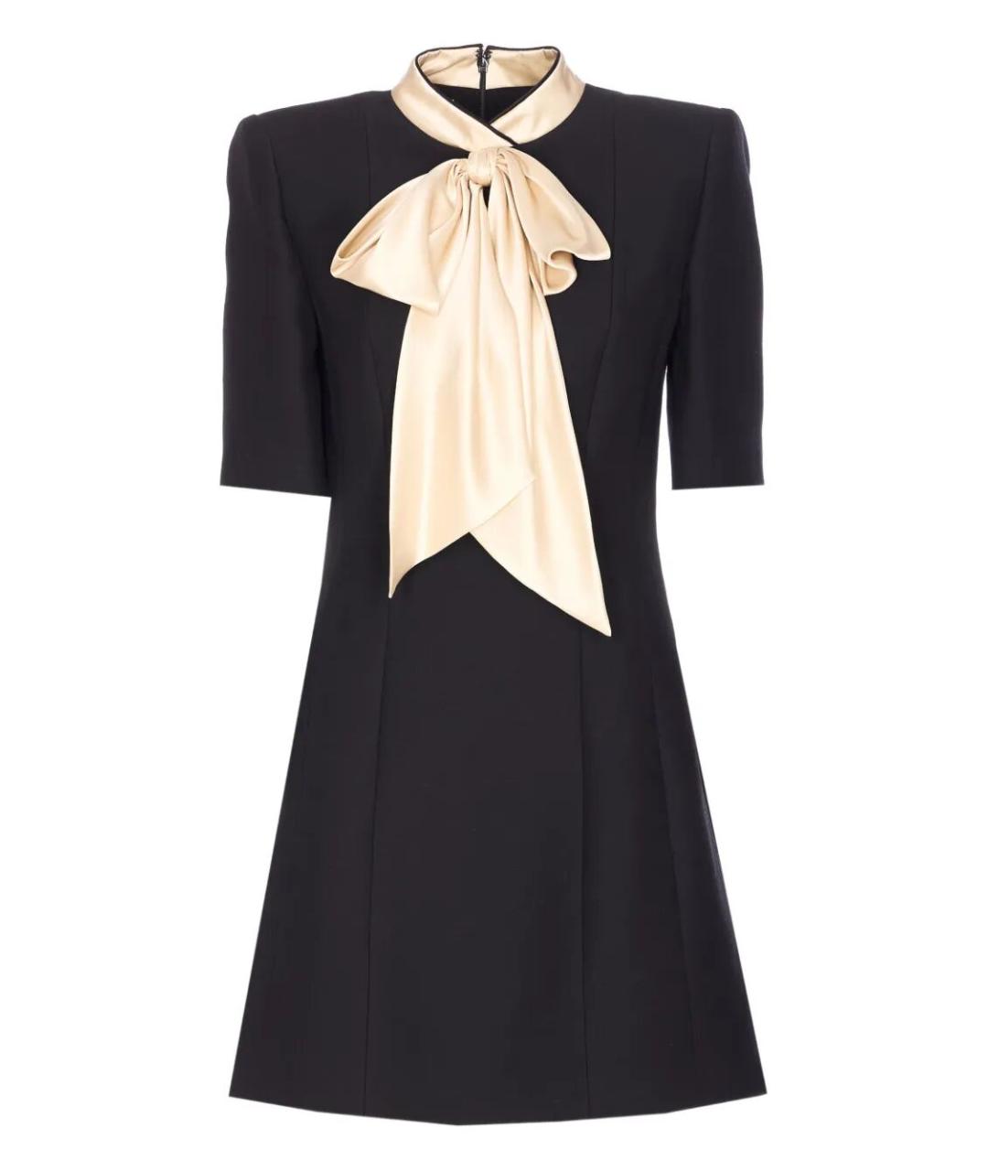 VALENTINO Черное шерстяное вечернее платье, фото 1
