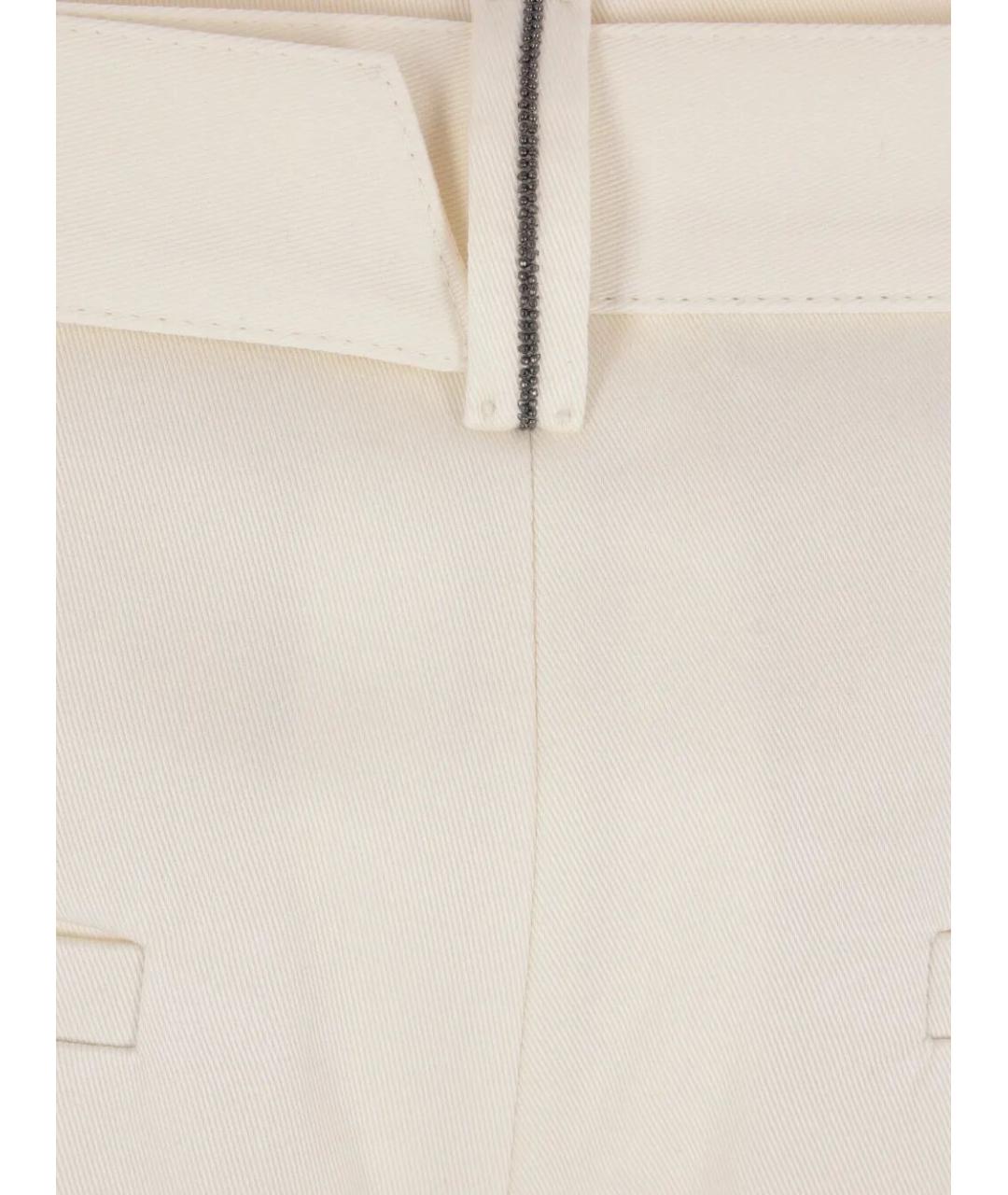 BRUNELLO CUCINELLI Бежевые хлопковые брюки широкие, фото 3