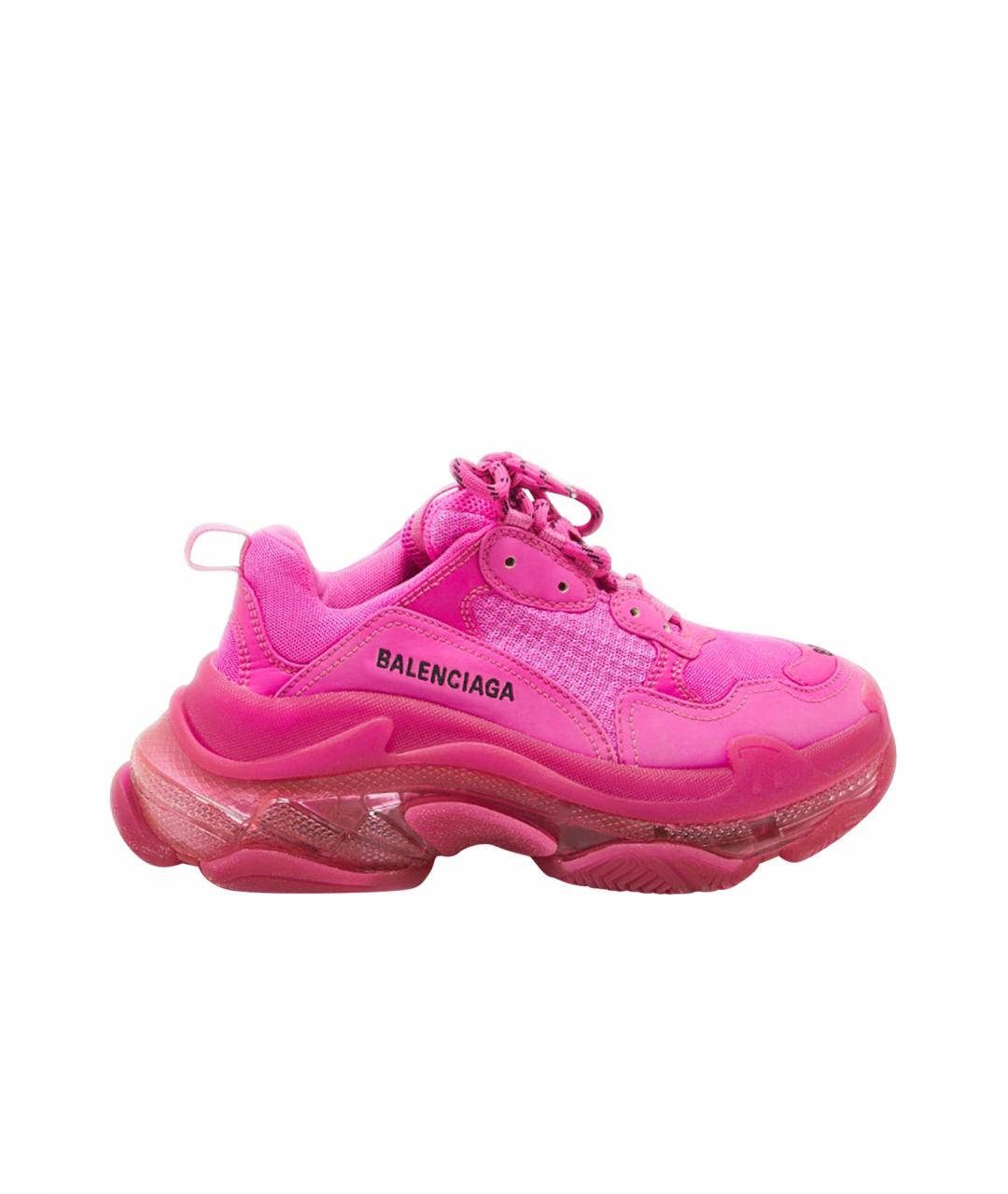 BALENCIAGA Фуксия текстильные кроссовки, фото 1
