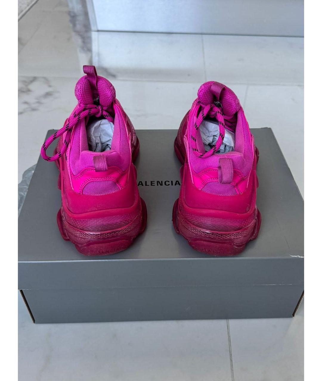 BALENCIAGA Фуксия текстильные кроссовки, фото 2