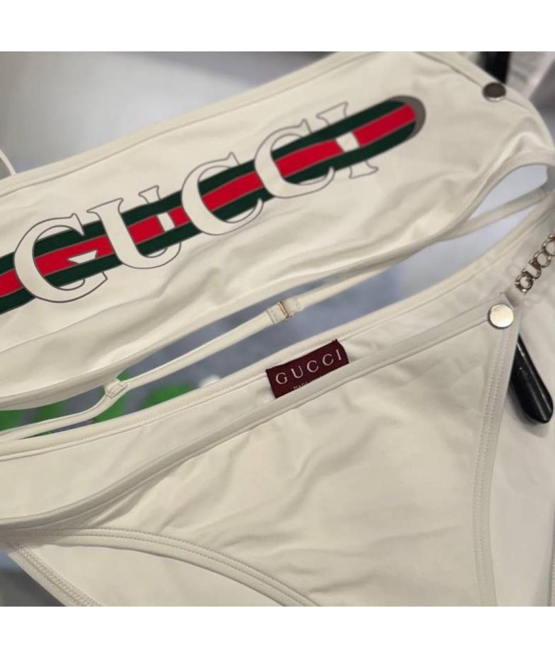 GUCCI Белый купальник, фото 2