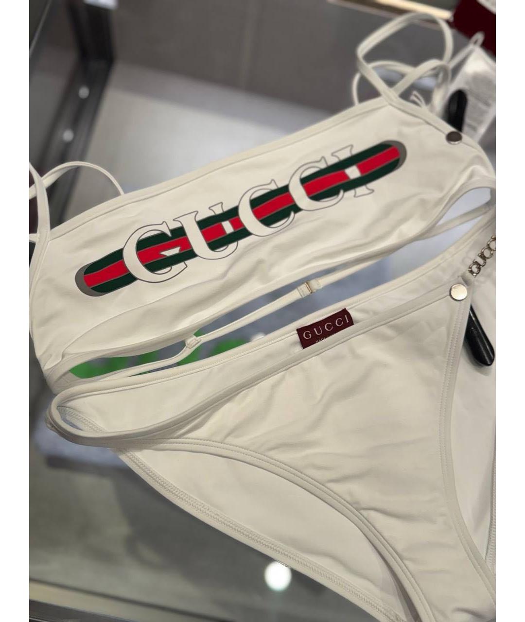 GUCCI Белый купальник, фото 3