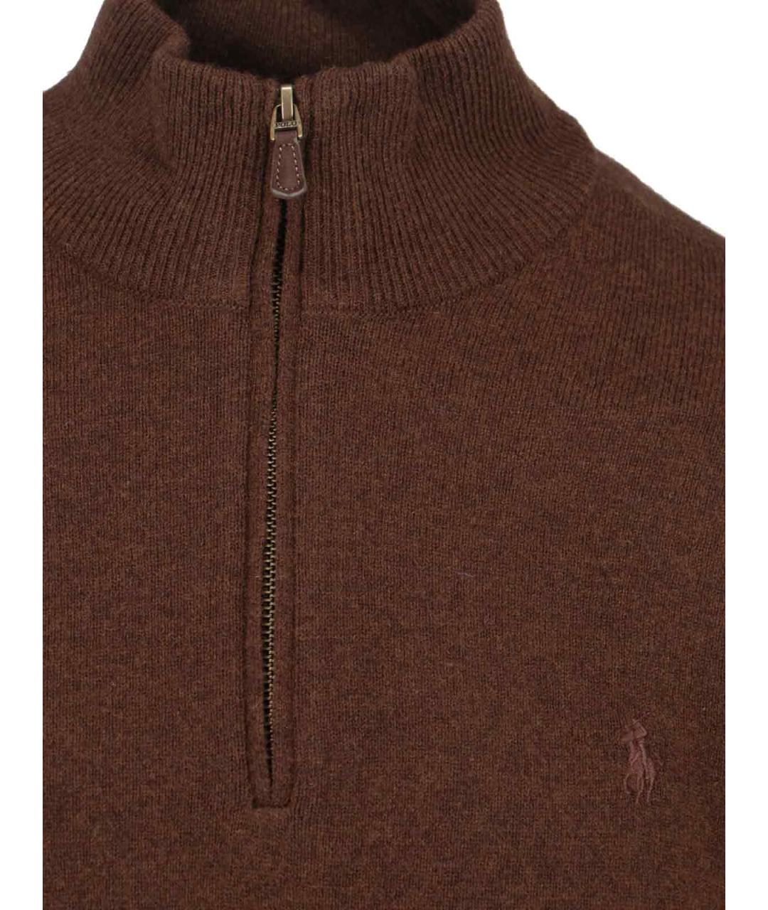 POLO RALPH LAUREN Коричневый шерстяной джемпер / свитер, фото 3