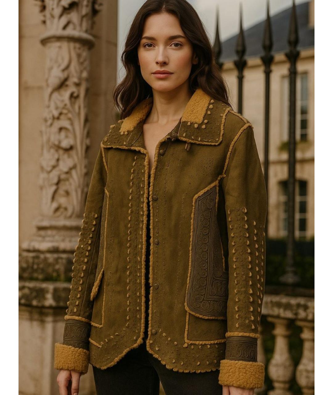 ERMANNO SCERVINO Коричневая замшевая дубленка, фото 7