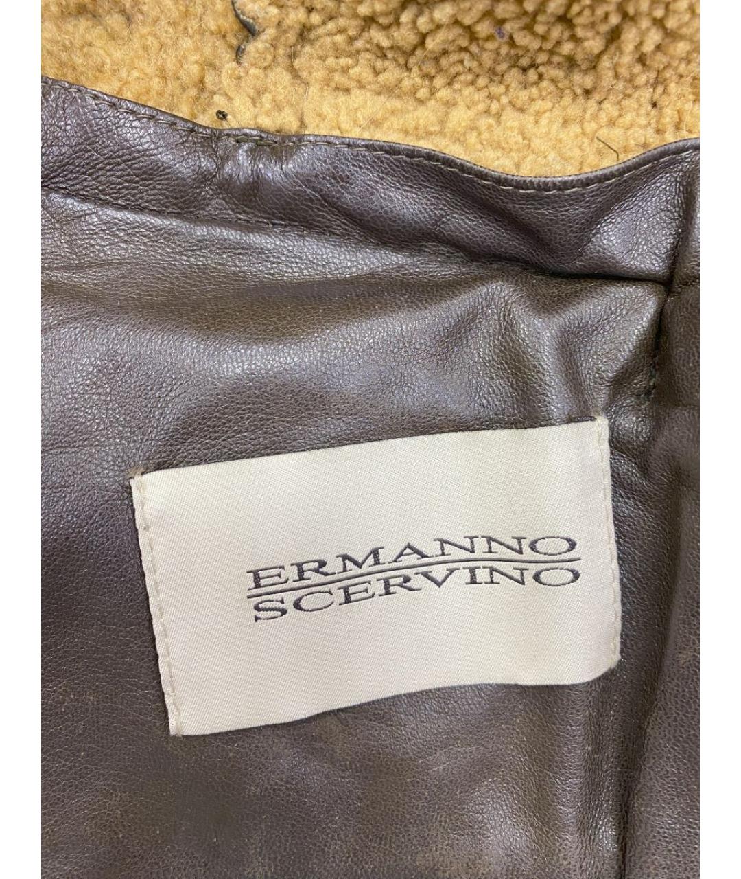 ERMANNO SCERVINO Коричневая замшевая дубленка, фото 3