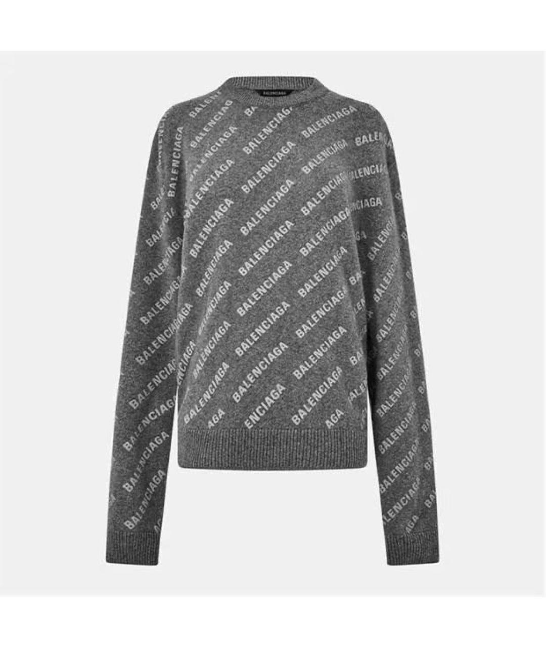 BALENCIAGA Серый кашемировый джемпер / свитер, фото 9