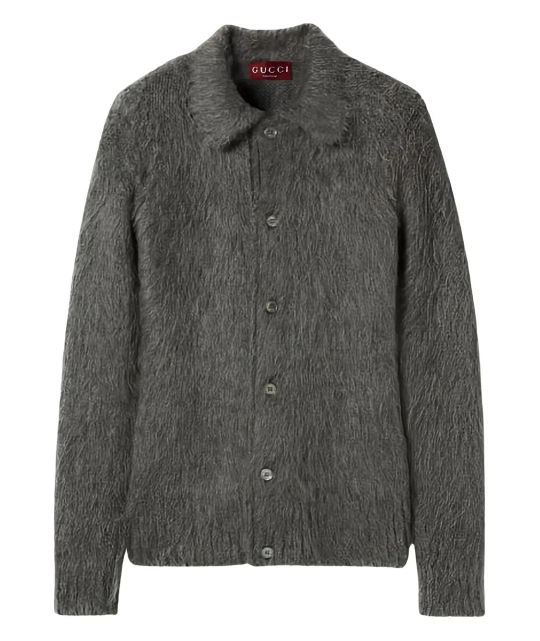 GUCCI Серый шерстяной кардиган, фото 1