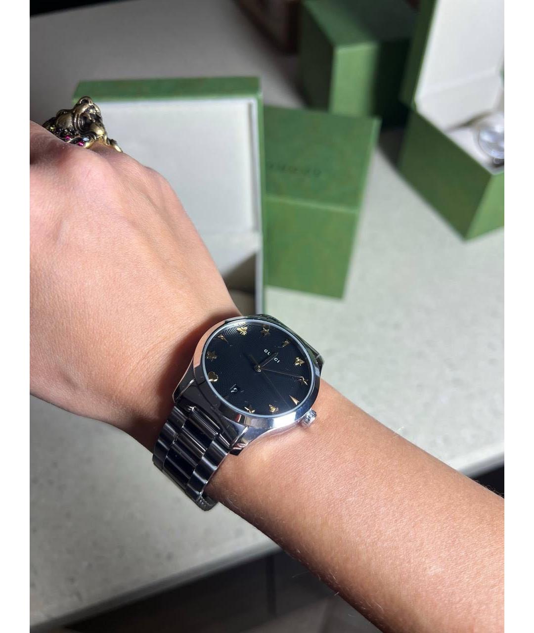 GUCCI Антрацитовые часы, фото 7