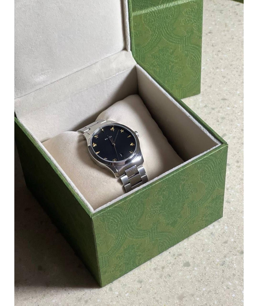 GUCCI Антрацитовые часы, фото 4