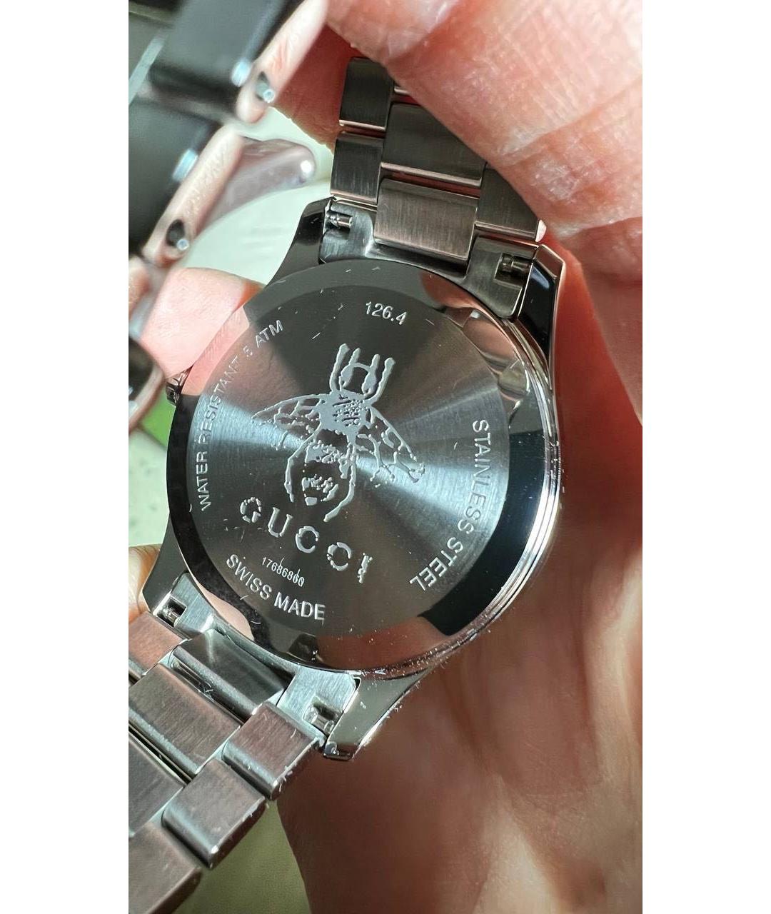 GUCCI Антрацитовые часы, фото 2
