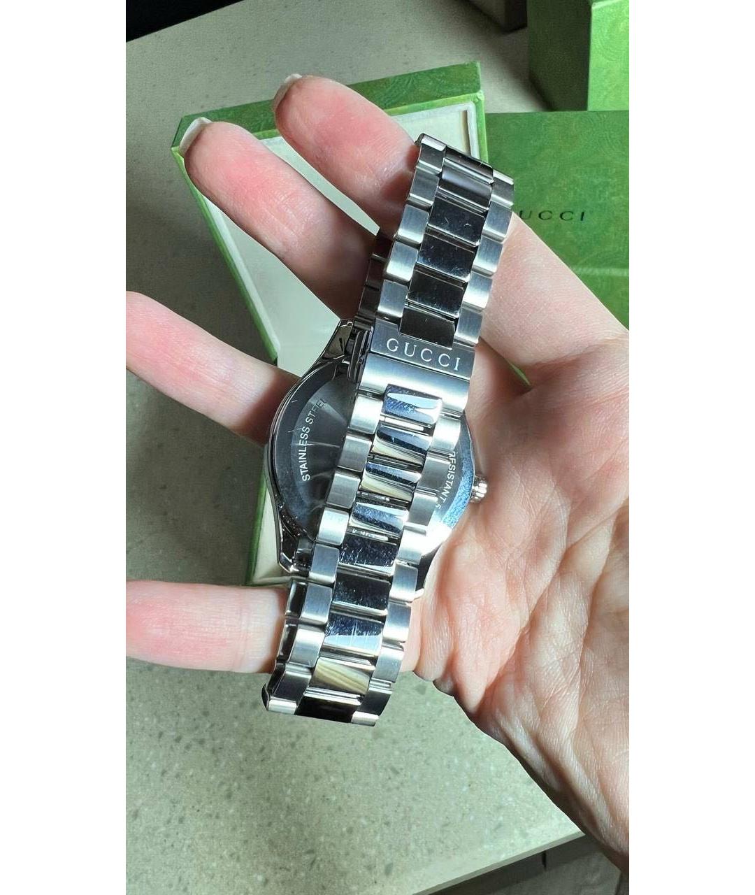 GUCCI Антрацитовые часы, фото 3