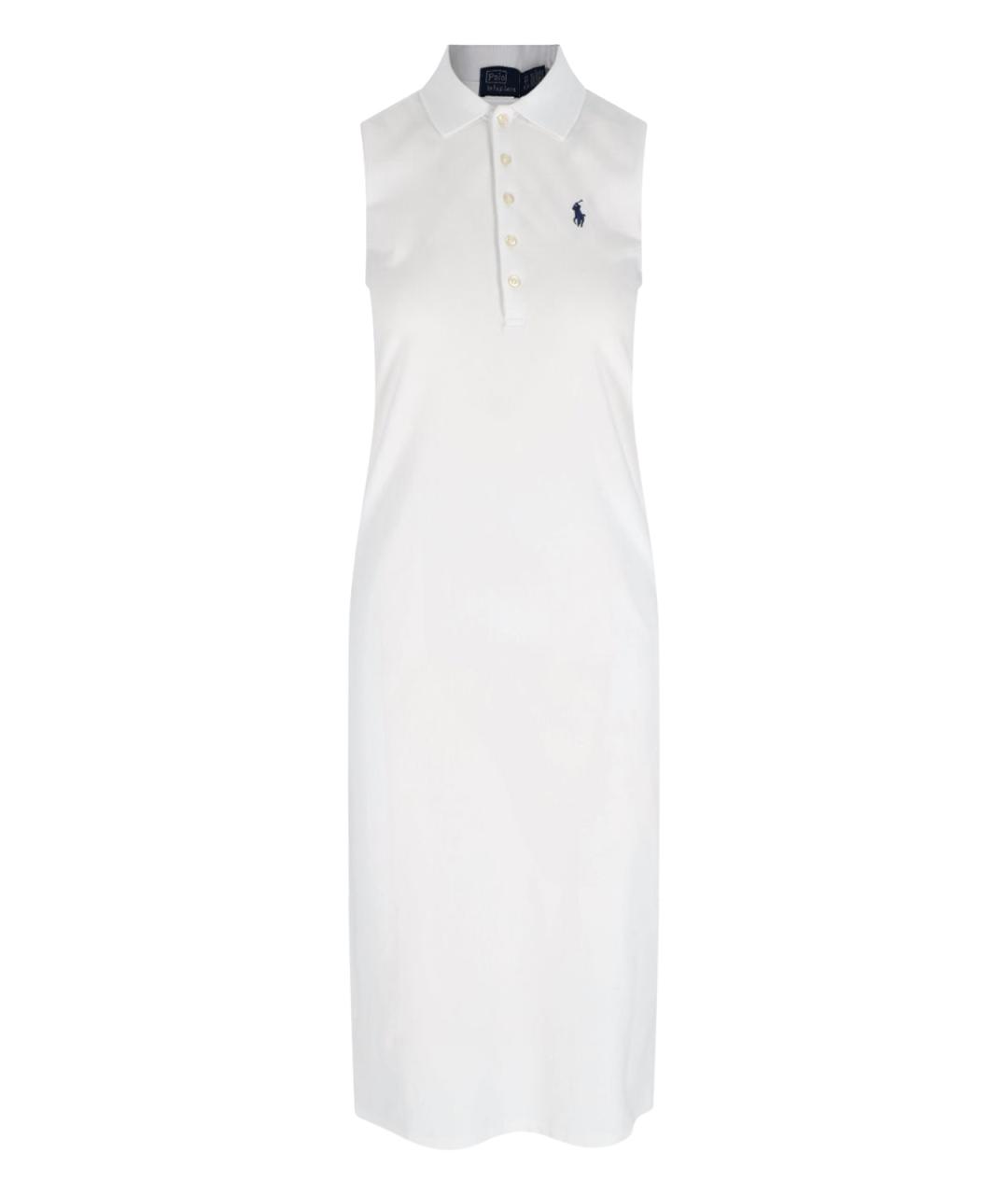 POLO RALPH LAUREN Белое хлопковое повседневное платье, фото 1