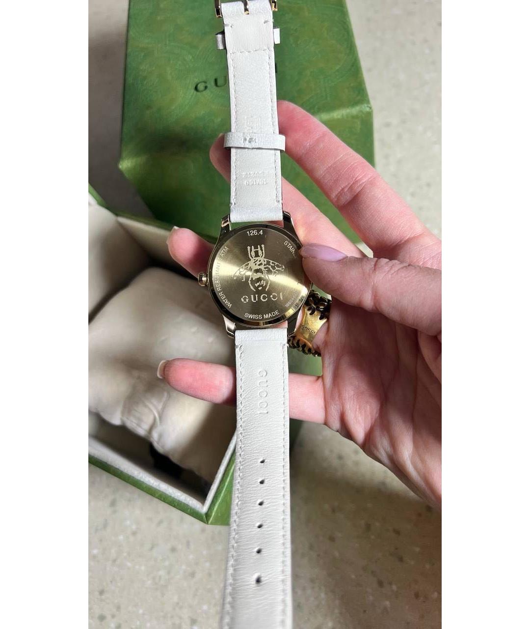 GUCCI Бежевые стальные часы, фото 7