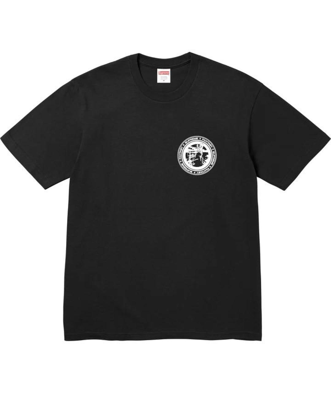 SUPREME Черная хлопковая футболка, фото 2