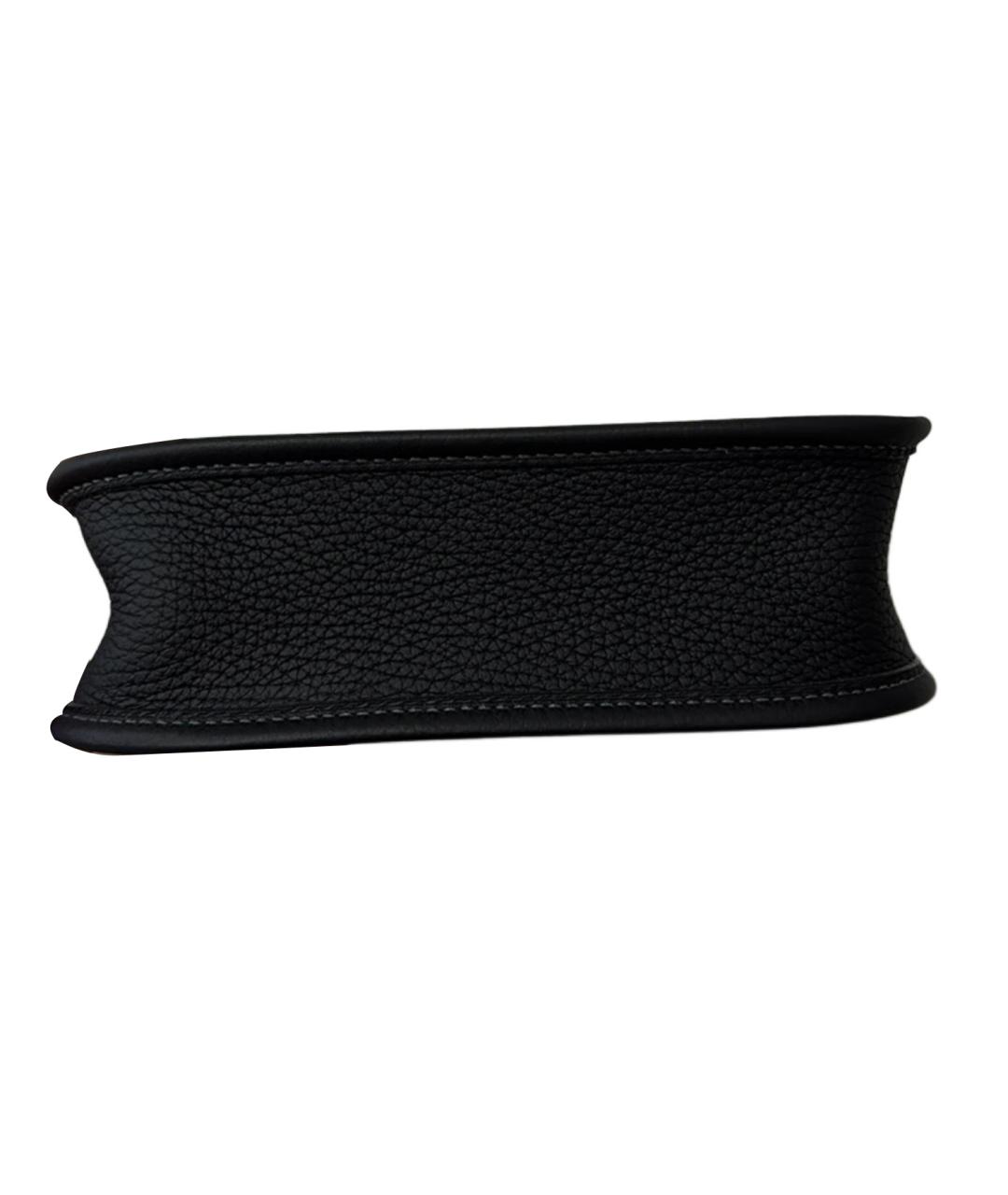 HERMES Черная кожаная сумка через плечо, фото 3