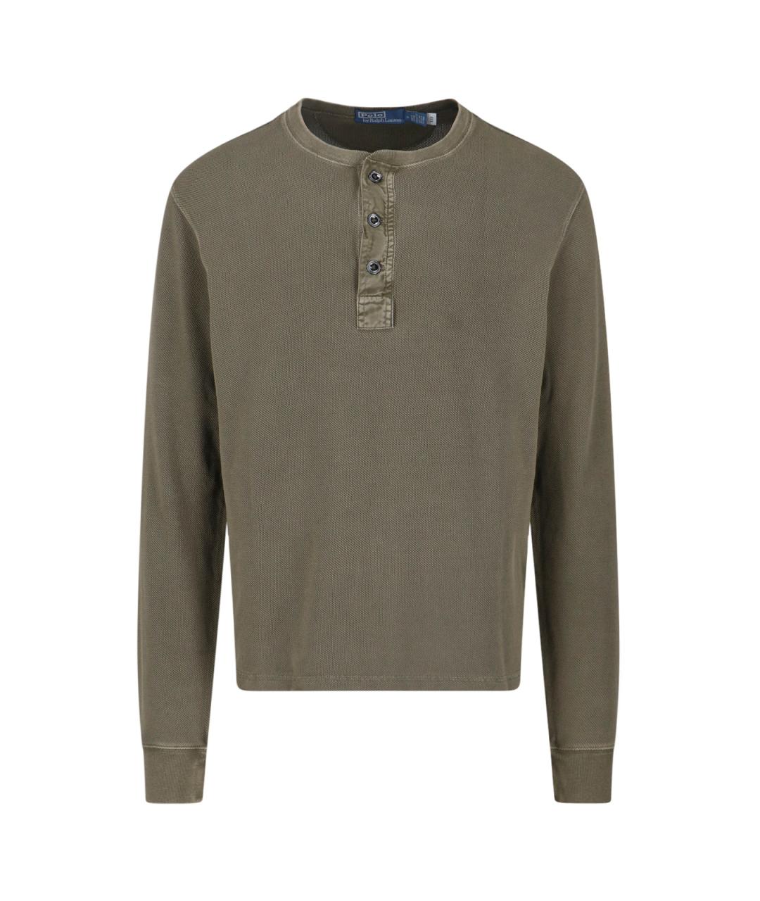 POLO RALPH LAUREN Зеленый хлопковый джемпер / свитер, фото 1