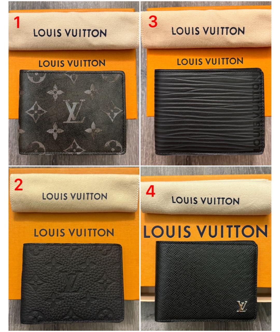 LOUIS VUITTON Черный кожаный кошелек, фото 6