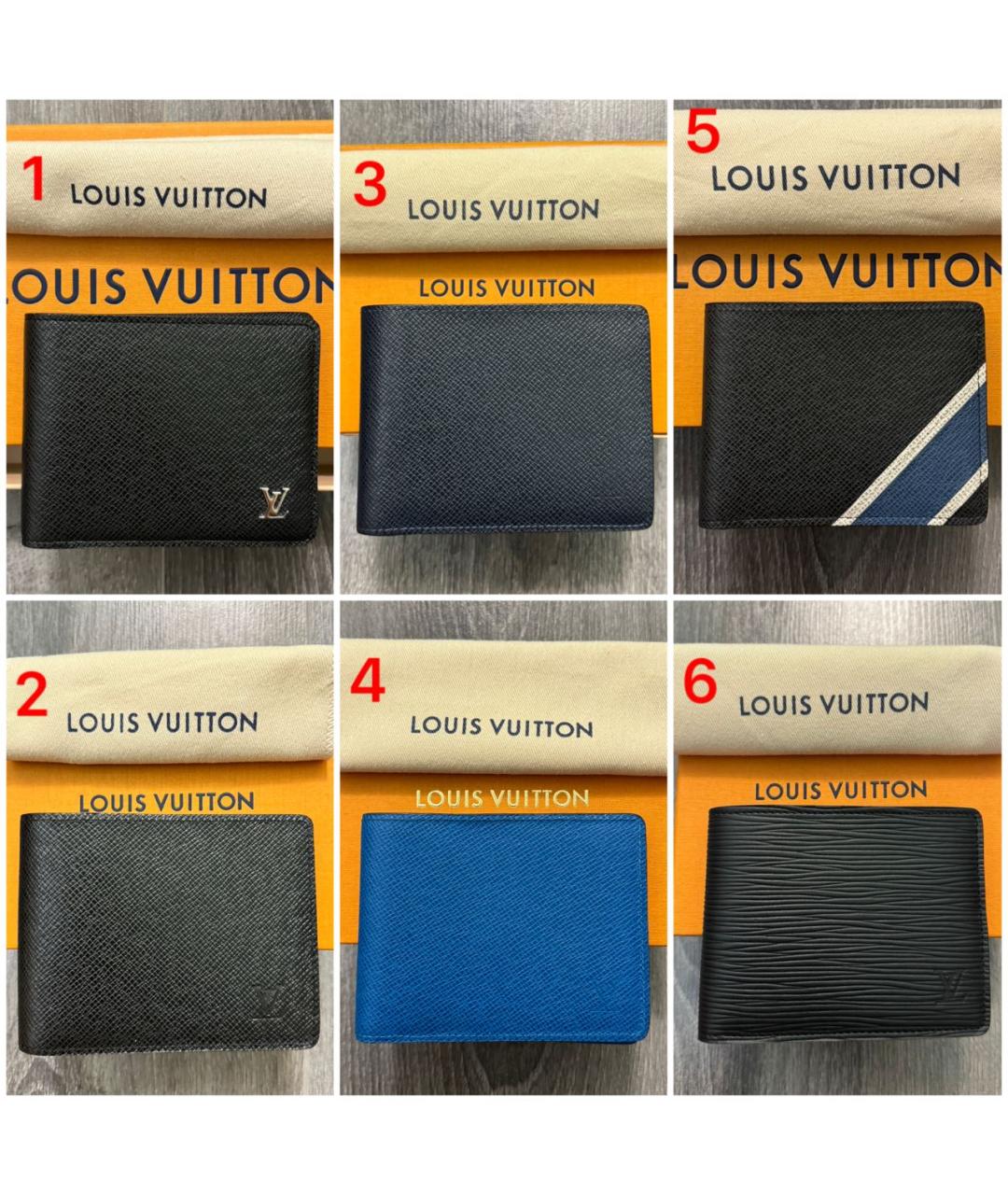 LOUIS VUITTON Черный кожаный кошелек, фото 4