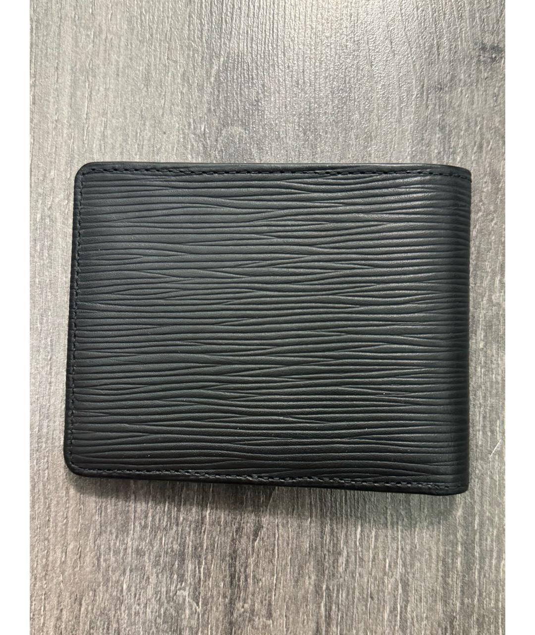 LOUIS VUITTON Черный кожаный кошелек, фото 2