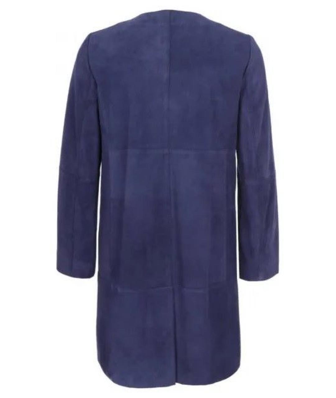 WEEKEND MAX MARA Темно-синее замшевое пальто, фото 7